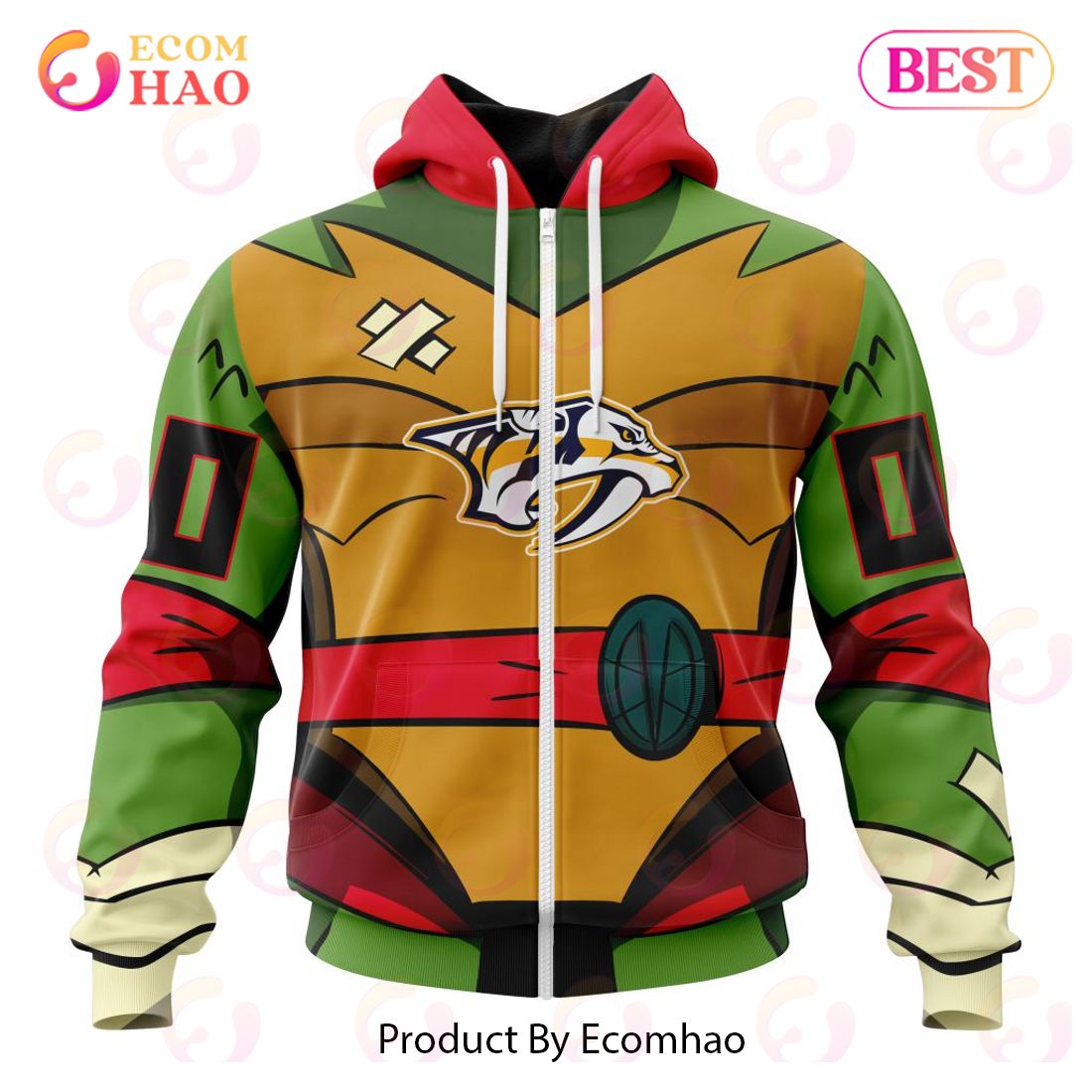 NHL Nashville Predators Special Teenage Mutant Ninja Turtles Design 3D Hoodie