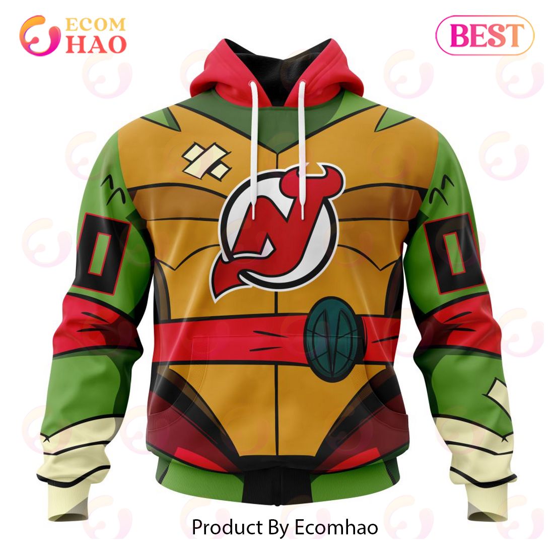 NHL New Jersey Devils Special Teenage Mutant Ninja Turtles Design 3D Hoodie