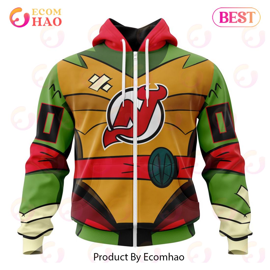 NHL New Jersey Devils Special Teenage Mutant Ninja Turtles Design 3D Hoodie