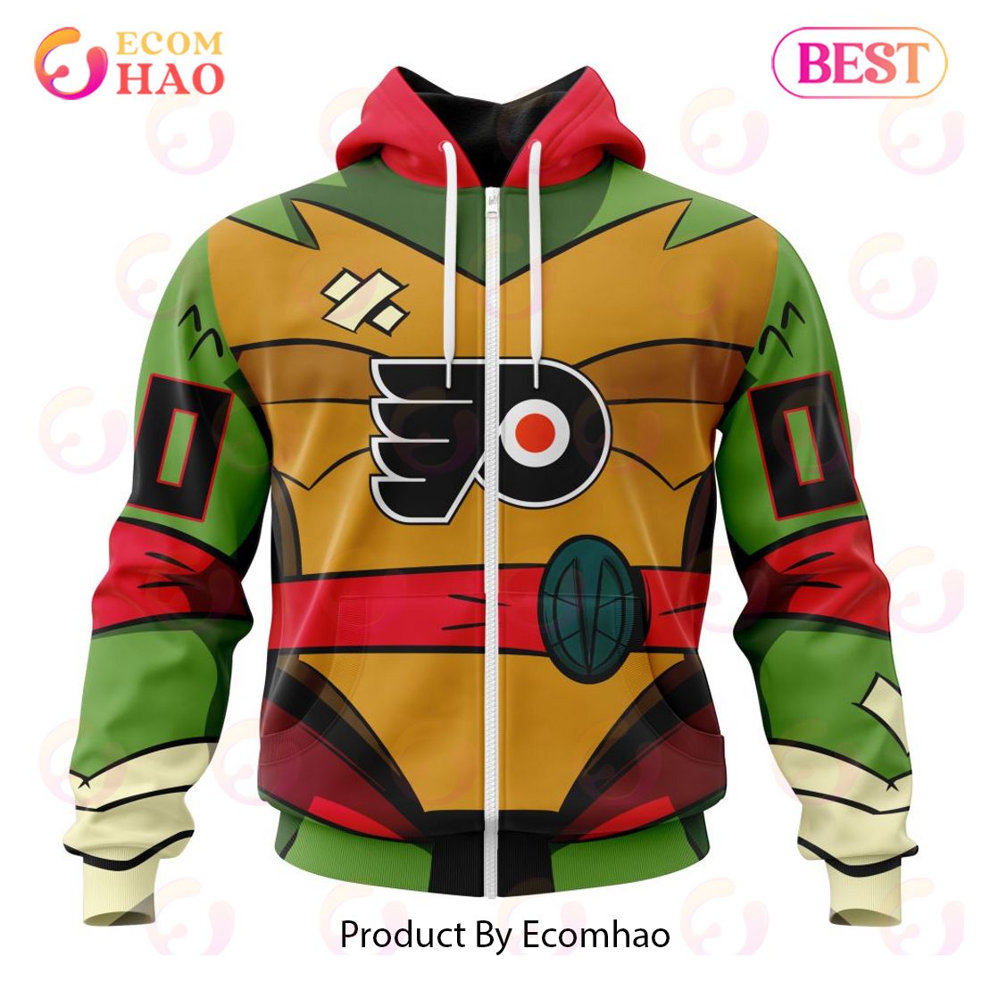 NHL Philadelphia Flyers Special Teenage Mutant Ninja Turtles Design 3D Hoodie