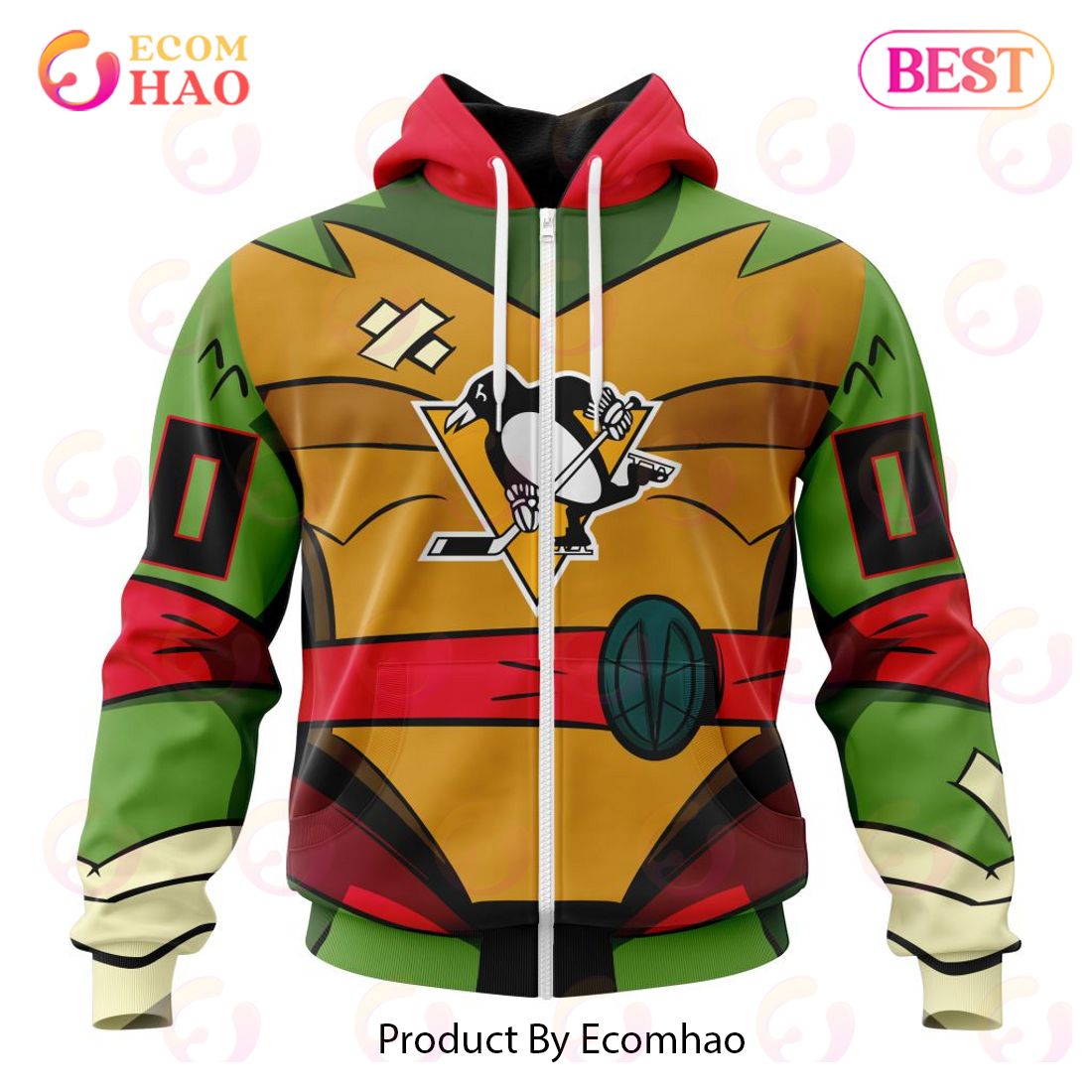 NHL Pittsburgh Penguins Special Teenage Mutant Ninja Turtles Design 3D Hoodie