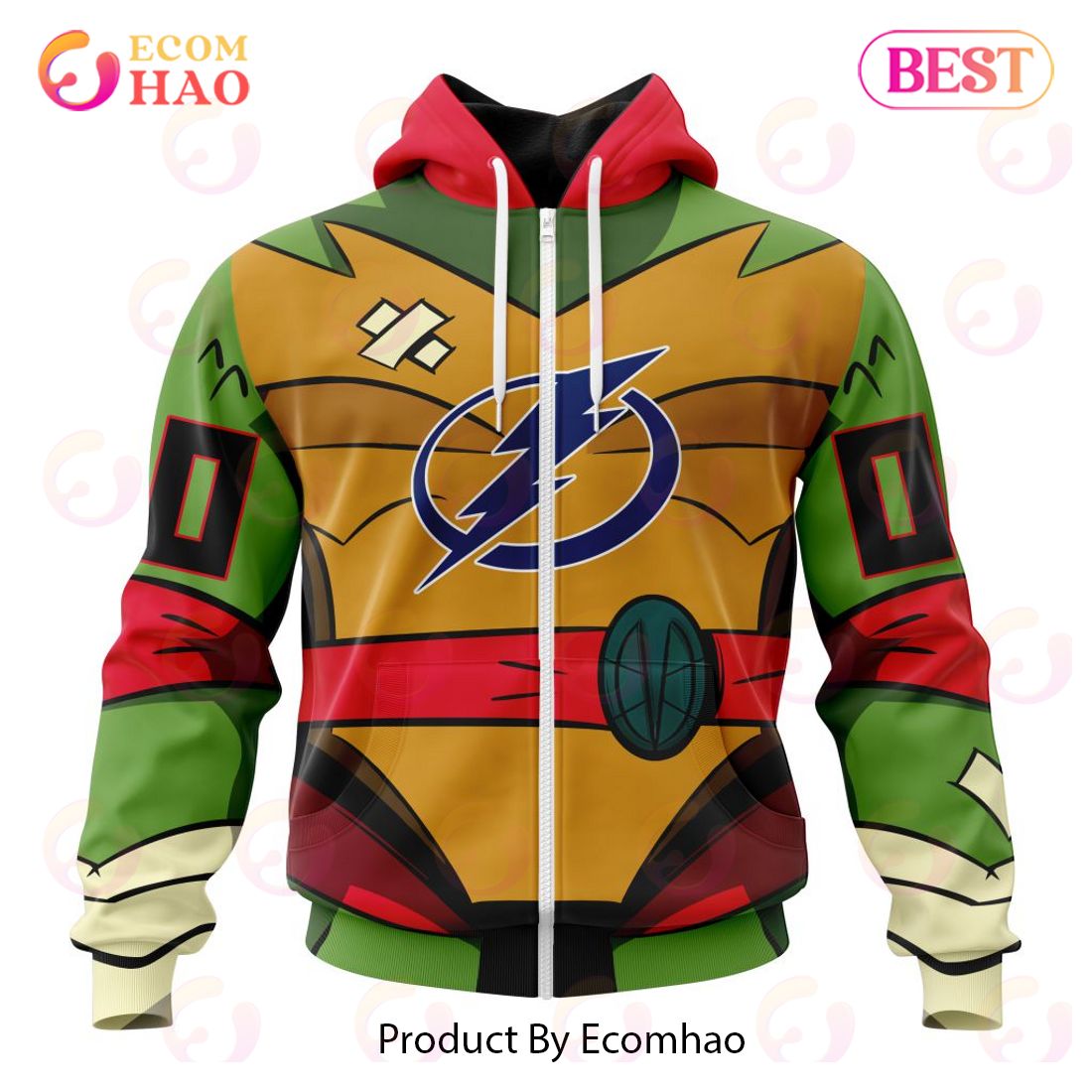 NHL Tampa Bay Lightning Special Teenage Mutant Ninja Turtles Design 3D Hoodie