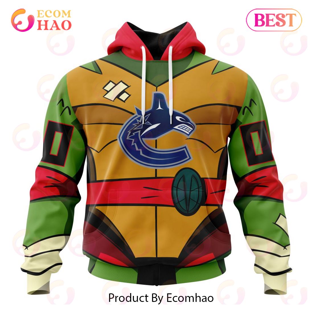 NHL Vancouver Canucks Special Teenage Mutant Ninja Turtles Design 3D Hoodie