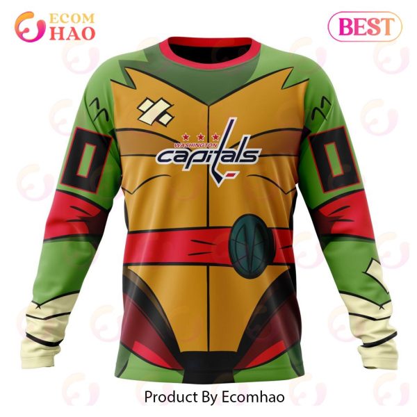 NHL Washington Capitals Special Teenage Mutant Ninja Turtles Design 3D Hoodie