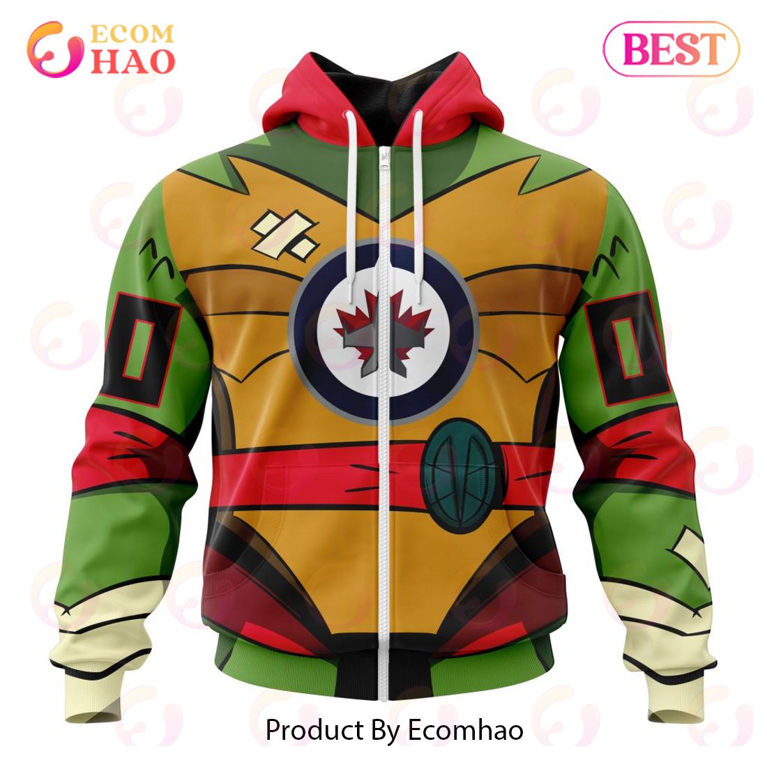 NHL Winnipeg Jets Special Teenage Mutant Ninja Turtles Design 3D Hoodie