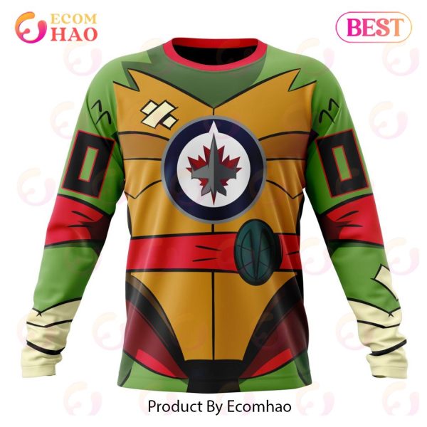 NHL Winnipeg Jets Special Teenage Mutant Ninja Turtles Design 3D Hoodie