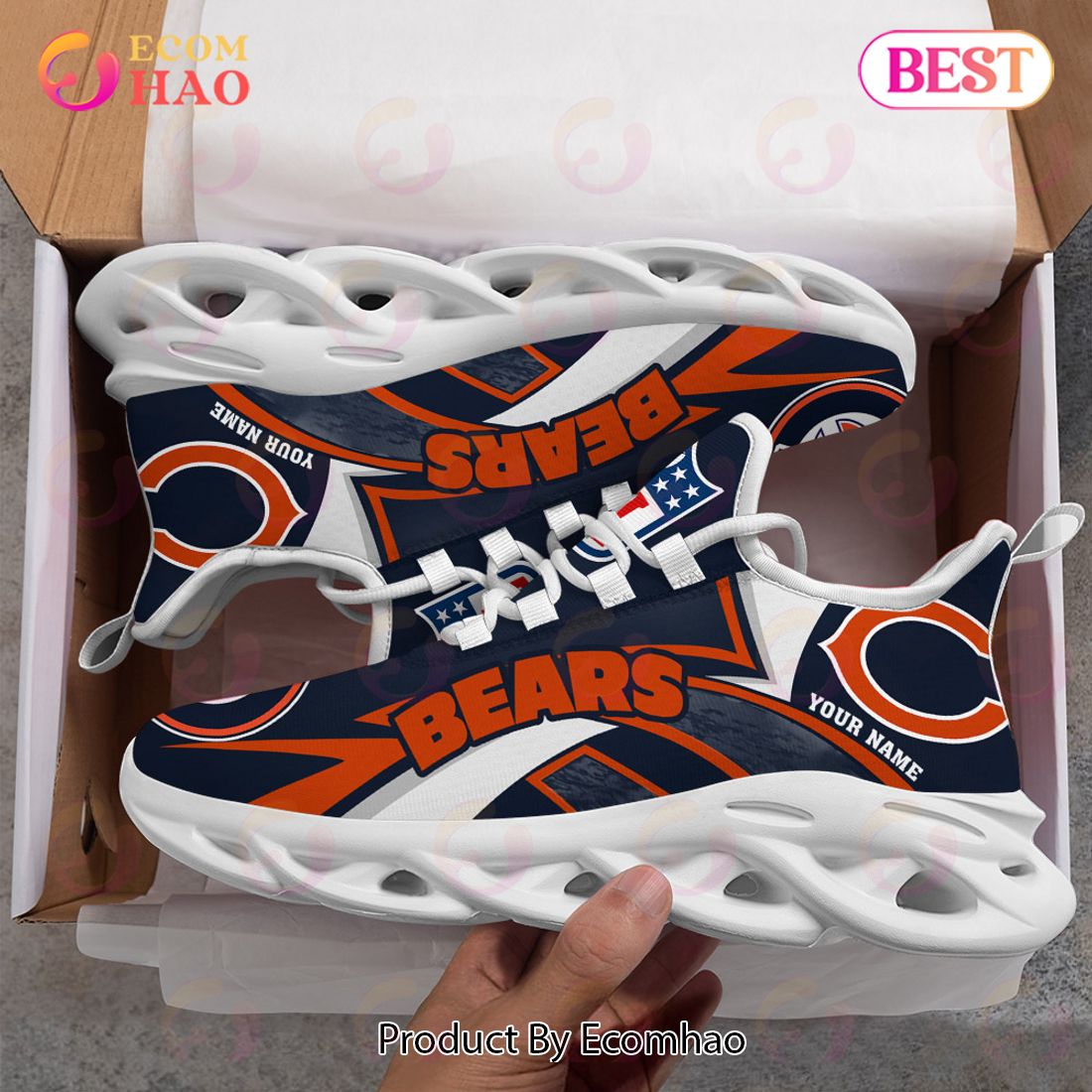 NFL Chicago Bears Custom Name Personalized Max Soul Chunky Sneakers