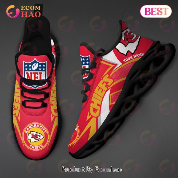 NFL Kansas City Chiefs Custom Name Personalized Max Soul Chunky Sneakers