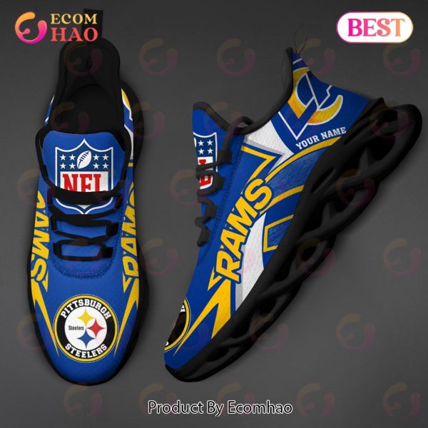 NFL Los Angeles Rams Custom Name Personalized Max Soul Chunky Sneakers