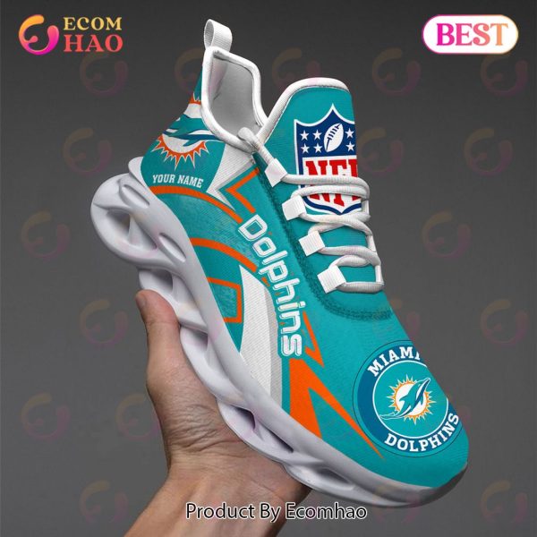 NFL Miami Dolphins Custom Name Personalized Max Soul Chunky Sneakers