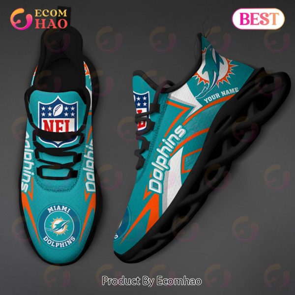 NFL Miami Dolphins Custom Name Personalized Max Soul Chunky Sneakers