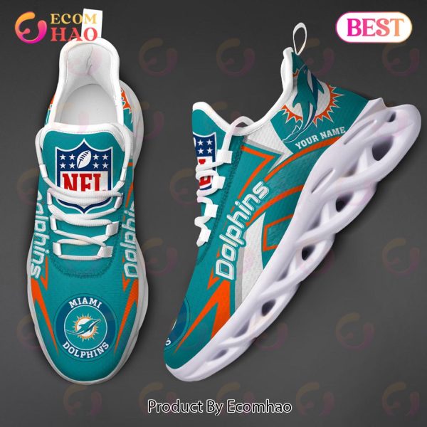 NFL Miami Dolphins Custom Name Personalized Max Soul Chunky Sneakers