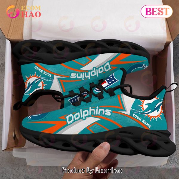 NFL Miami Dolphins Custom Name Personalized Max Soul Chunky Sneakers