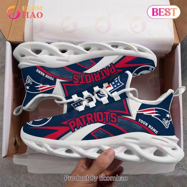 NFL New England Patriots Custom Name Personalized Max Soul Chunky Sneakers