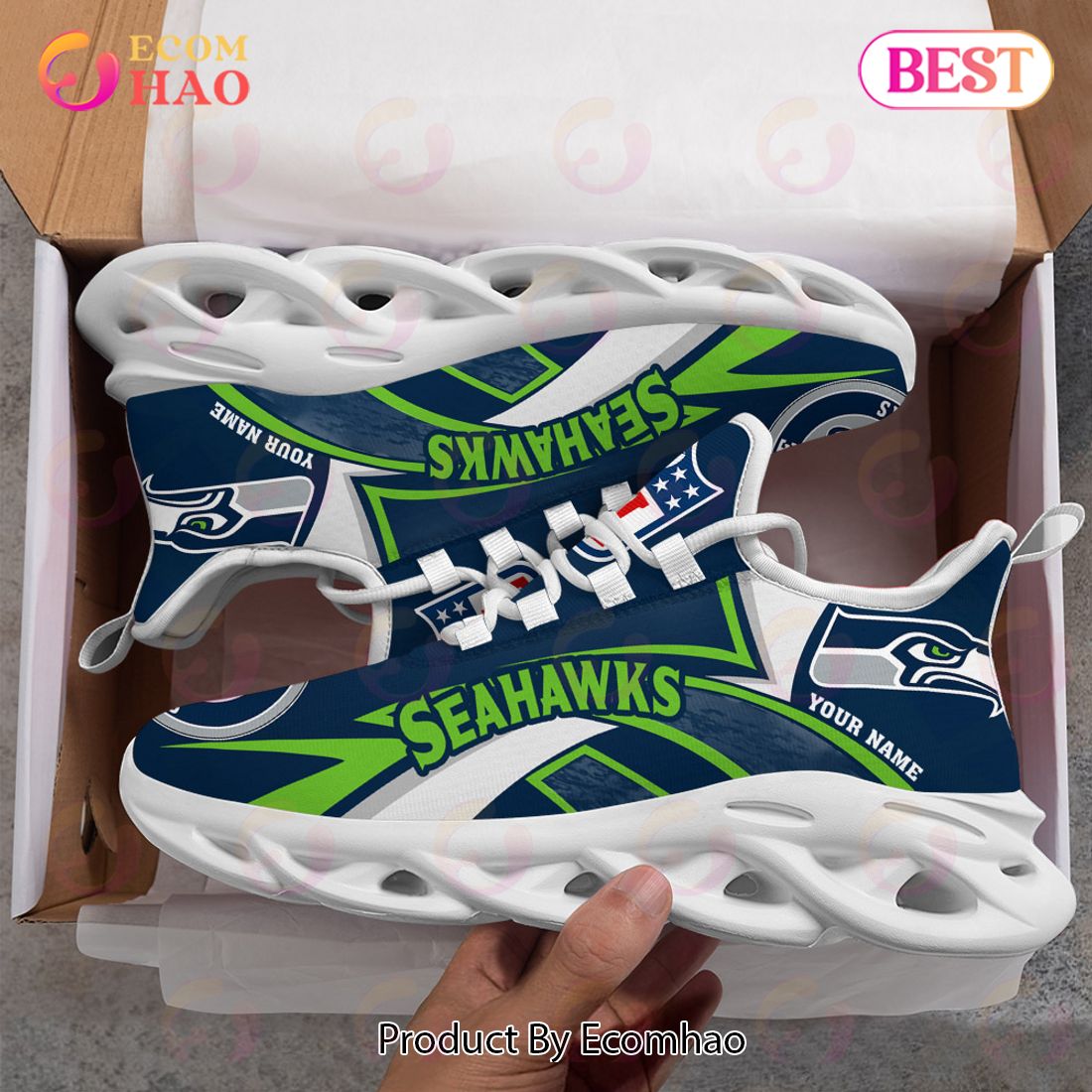 NFL Seattle Seahawks Custom Name Personalized Max Soul Chunky Sneakers