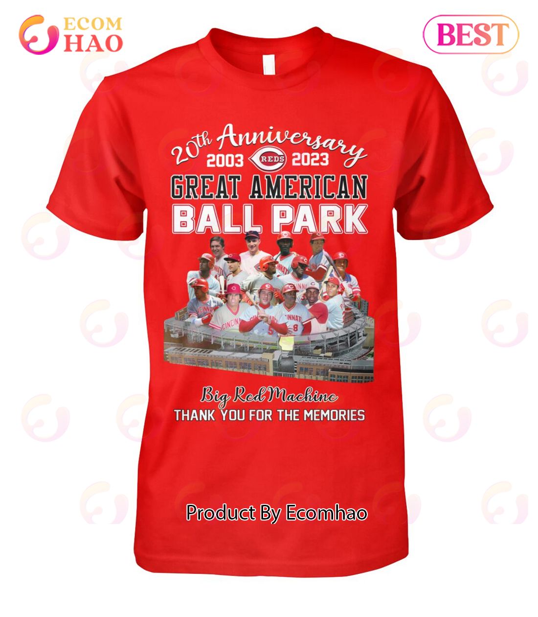 20th Anniversary 2003 – 2023 Great American Ball Park Big Red Machine Thank You For The Memories T-Shirt