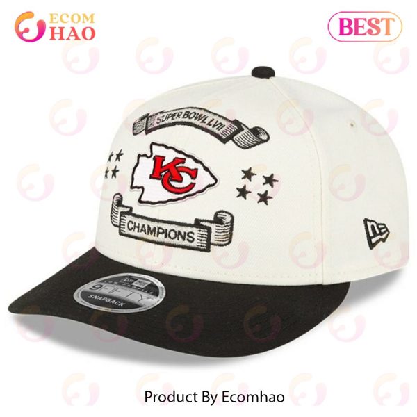 Super Bowl LVII Kansas City Chiefs Champions Black White Cap