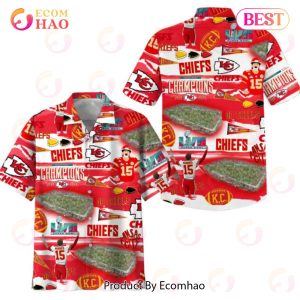 NFL Kansas City Chiefs Super Bowl LVII Hawaiian Shirt, Short Sleeved Shirt