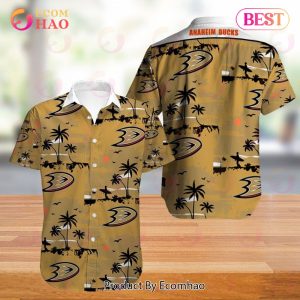 SALE NHL Anaheim Ducks Hawaiian Shirt Coconut Tree Button Up