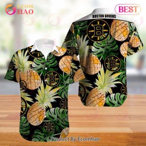SALE NHL Boston Bruins Hawaiian Shirt Pineapple Button Up