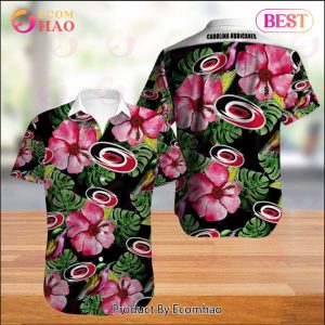 SALE NHL Carolina Hurricanes Hawaiian Shirt Big Floral Button Up