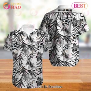 SALE NHL Dallas Stars Hawaiian Shirt Big Floral Button Up