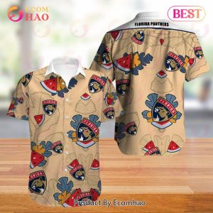 SALE NHL Florida Panthers Hawaiian Shirt Leaf Button Up