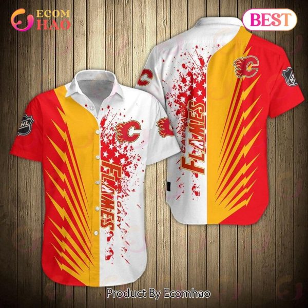 SALE NHL Men’s Calgary Flames Shirts Short Sleeve