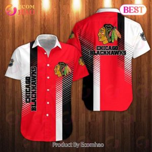 SALE NHL Men’s Chicago Blackhawks Shirts Striped Button Up Short Sleeve