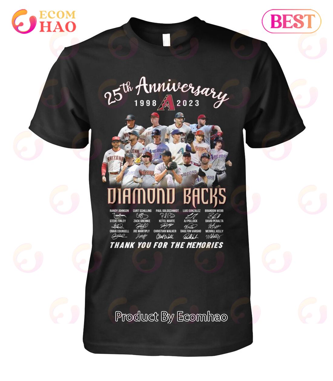 25th Anniversary 1998 – 2023 Arizona Diamondbacks Thank You For The Memories T-Shirt