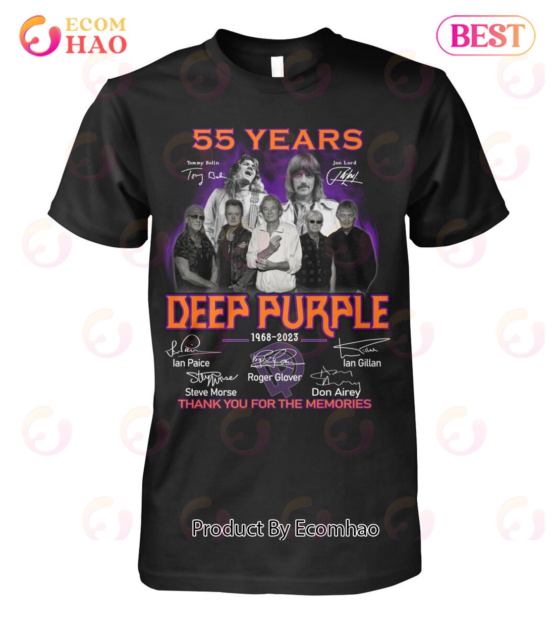 55 Years 1968 – 2023 Deep Purple Thank You For The Memories T-Shirt