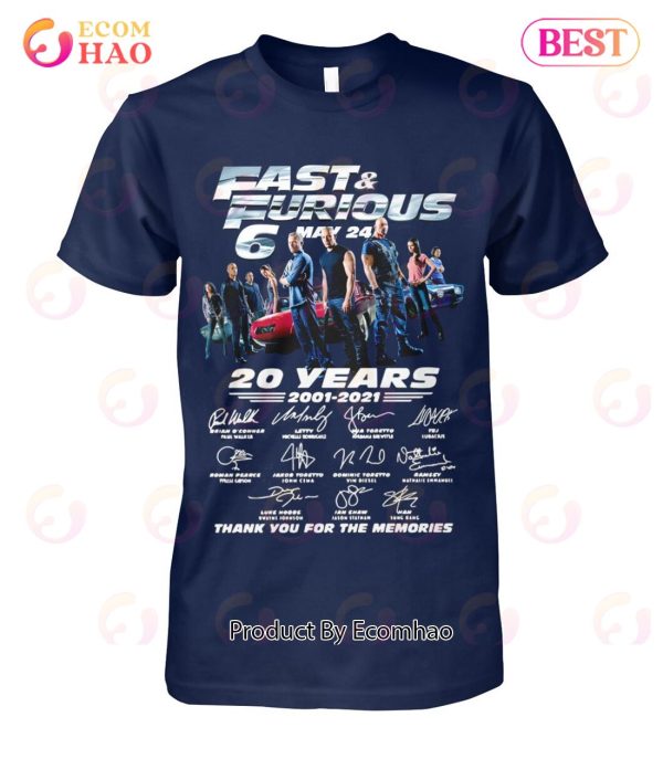 BEST Fast & Furious 20 Years 2001 – 2021 Thank You For The Memories T-Shirt