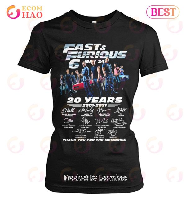BEST Fast & Furious 20 Years 2001 – 2021 Thank You For The Memories T-Shirt