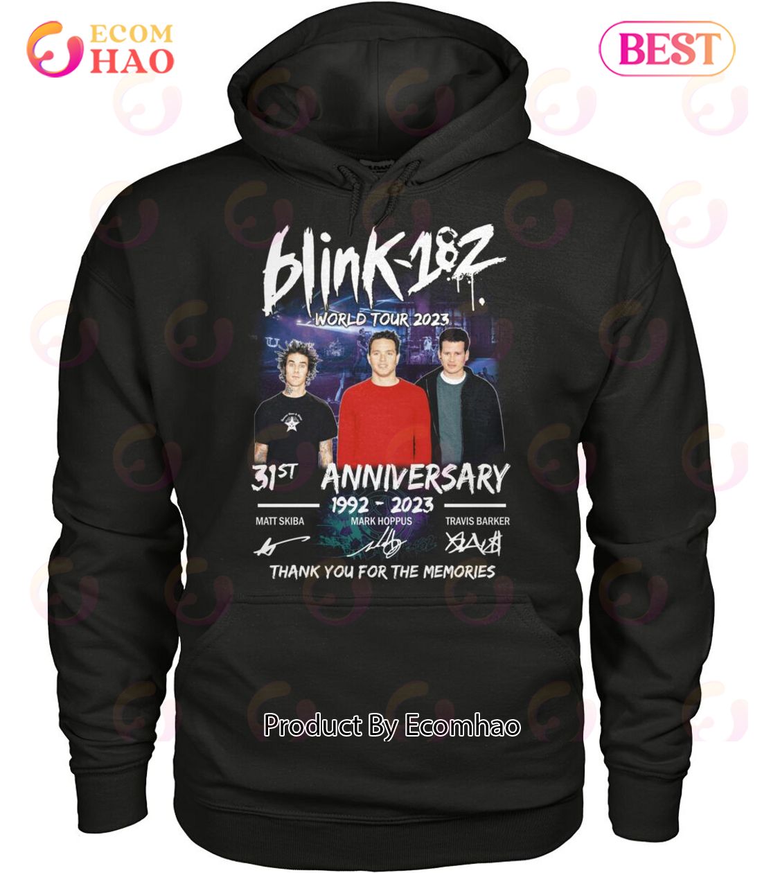 Blink-182 World Tour 2023 31st Anniversary 1992 – 2023 Thank You For The Memories T-Shirt