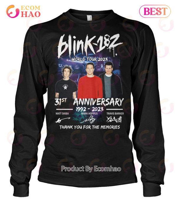Blink-182 World Tour 2023 31st Anniversary 1992 – 2023 Thank You For The Memories T-Shirt
