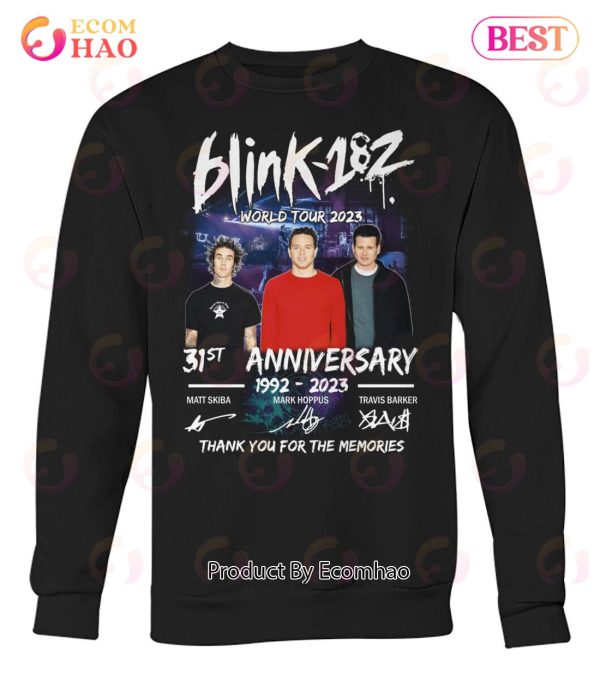 Blink-182 World Tour 2023 31st Anniversary 1992 – 2023 Thank You For The Memories T-Shirt