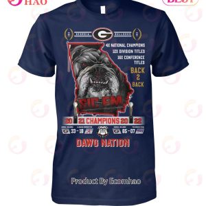 Georgia Bulldogs Sic Em Champions Dawg Nation T-Shirt