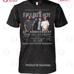 World Tour 2023 Fall Out Boy 22nd Anniversary 2001 – 2023 Thank You For The Memories T-Shirt