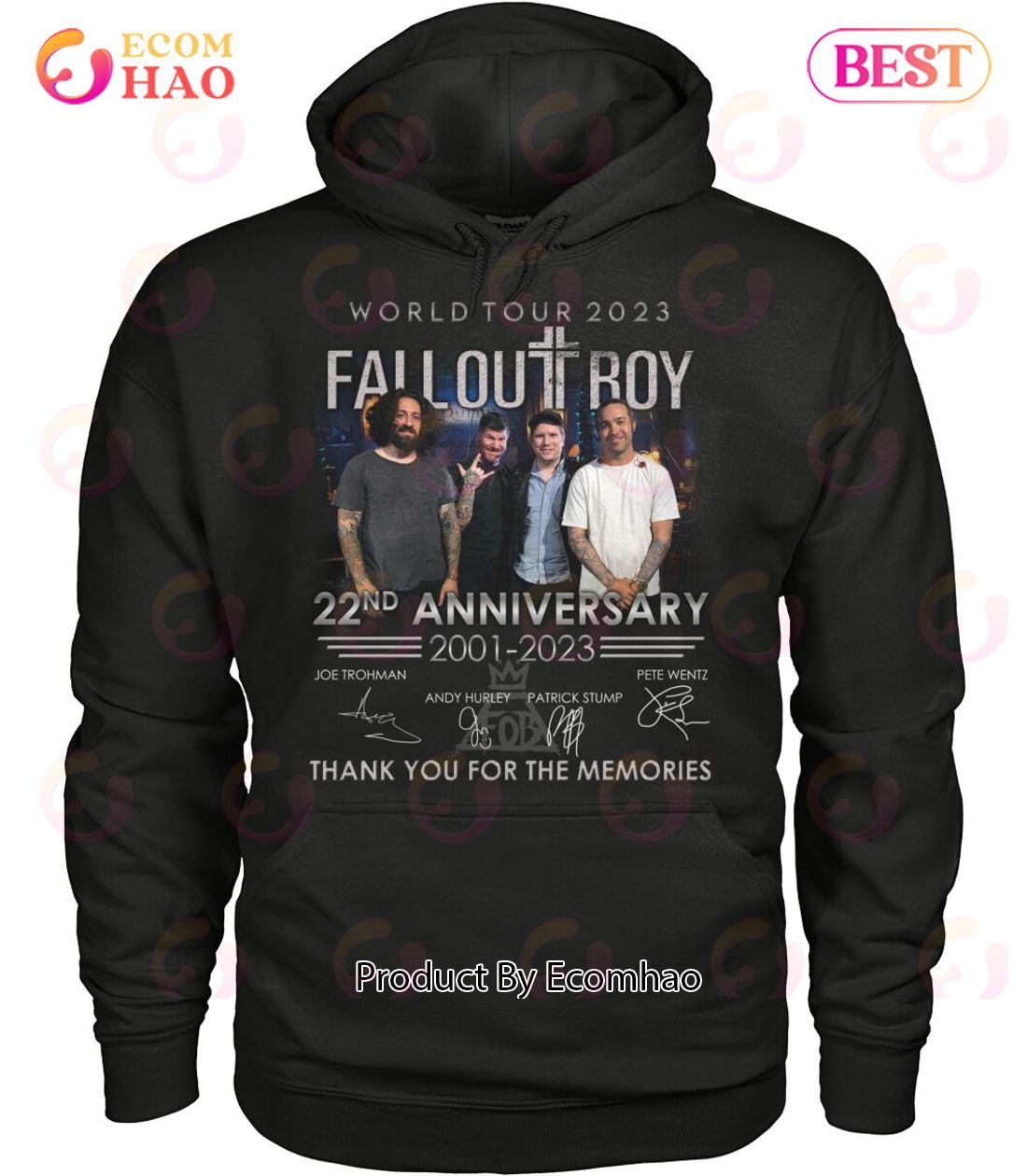 World Tour 2023 Fall Out Boy 22nd Anniversary 2001 – 2023 Thank You For The Memories T-Shirt