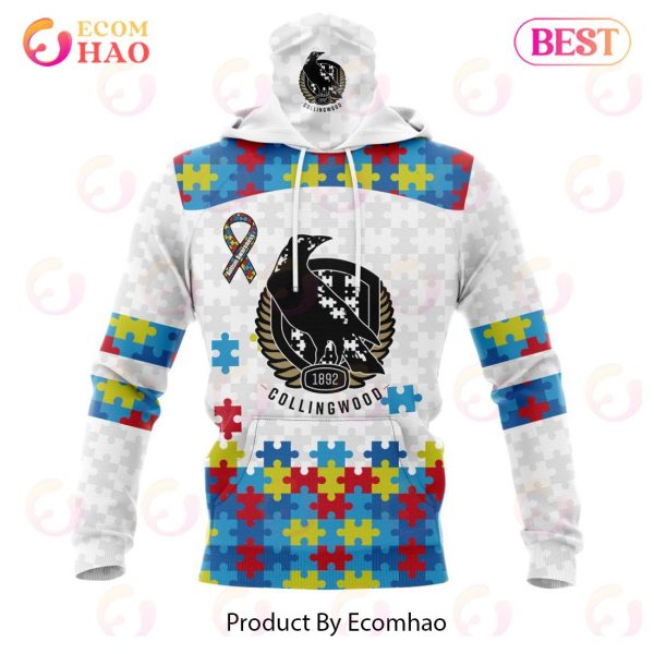 AFL Collingwood Football Club  Autism Awareness Personalized Name & Number 3D Hoodie