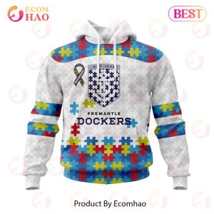 AFL Fremantle Dockers Autism Awareness Personalized Name & Number 3D Hoodie