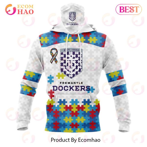 AFL Fremantle Dockers Autism Awareness Personalized Name & Number 3D Hoodie