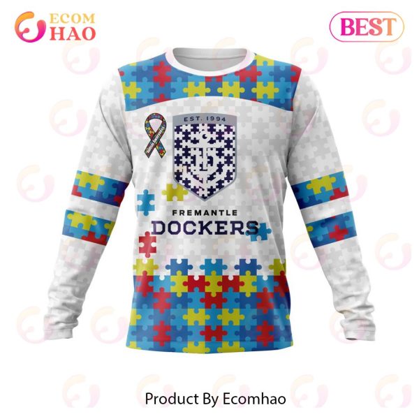 AFL Fremantle Dockers Autism Awareness Personalized Name & Number 3D Hoodie