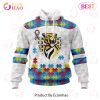 AFL St Kilda Football Club Autism Awareness Personalized Name & Number 3D Hoodie
