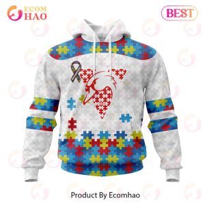 AFL Sydney Swans Autism Awareness Personalized Name & Number 3D Hoodie