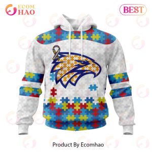 AFL West Coast Eagles Autism Awareness Personalized Name & Number 3D Hoodie