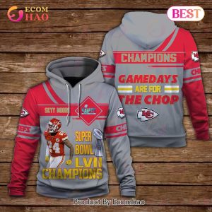 Skyy Moore Gamedays Are For The Chop Kansas City Chiefs Super Bowl Champion 2023 Unisex 3D Hoodie