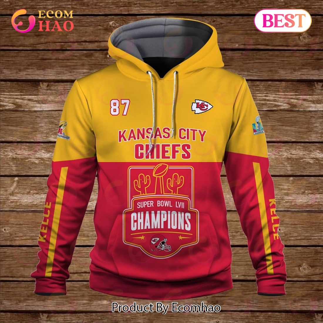 Travis Kelce 87 2023 Super Bowl Champions Kansas City Chiefs Super Bowl  Champion 2023 3D Hoodie For Men - T-shirts Low Price