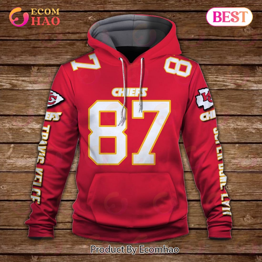 Travis Kelce Beat The Eagles Wear Red Get Loud Kansas City Chiefs Super Bowl  Champion 2023 3D Pullover Hoodie - T-shirts Low Price