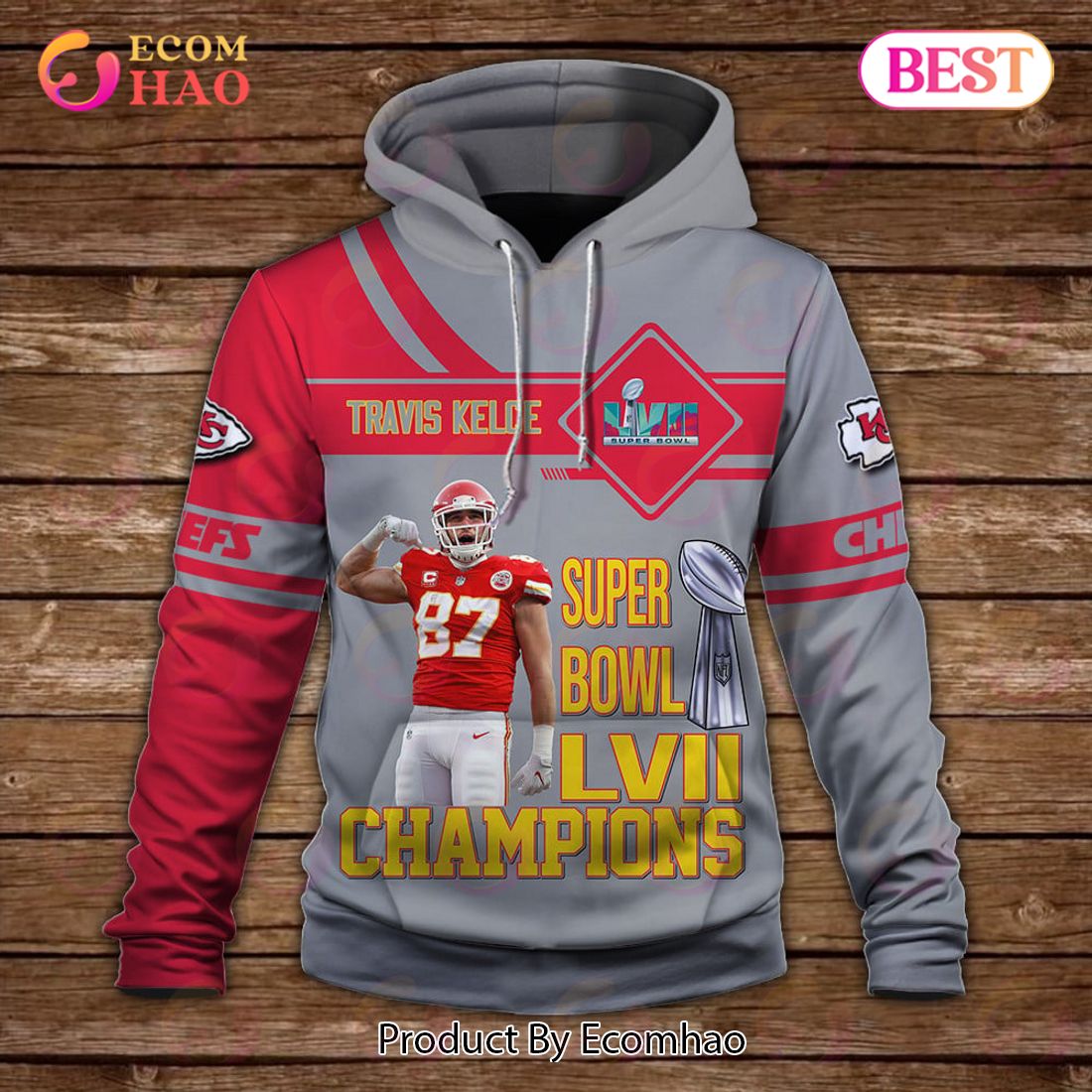 Travis Kelce Gamedays Are For The Chop Kansas City Chiefs Super Bowl Champion 2023 Unisex 3D Hoodie